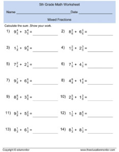 Super Teacher Worksheets Mixed Numbers And Improper Fractions