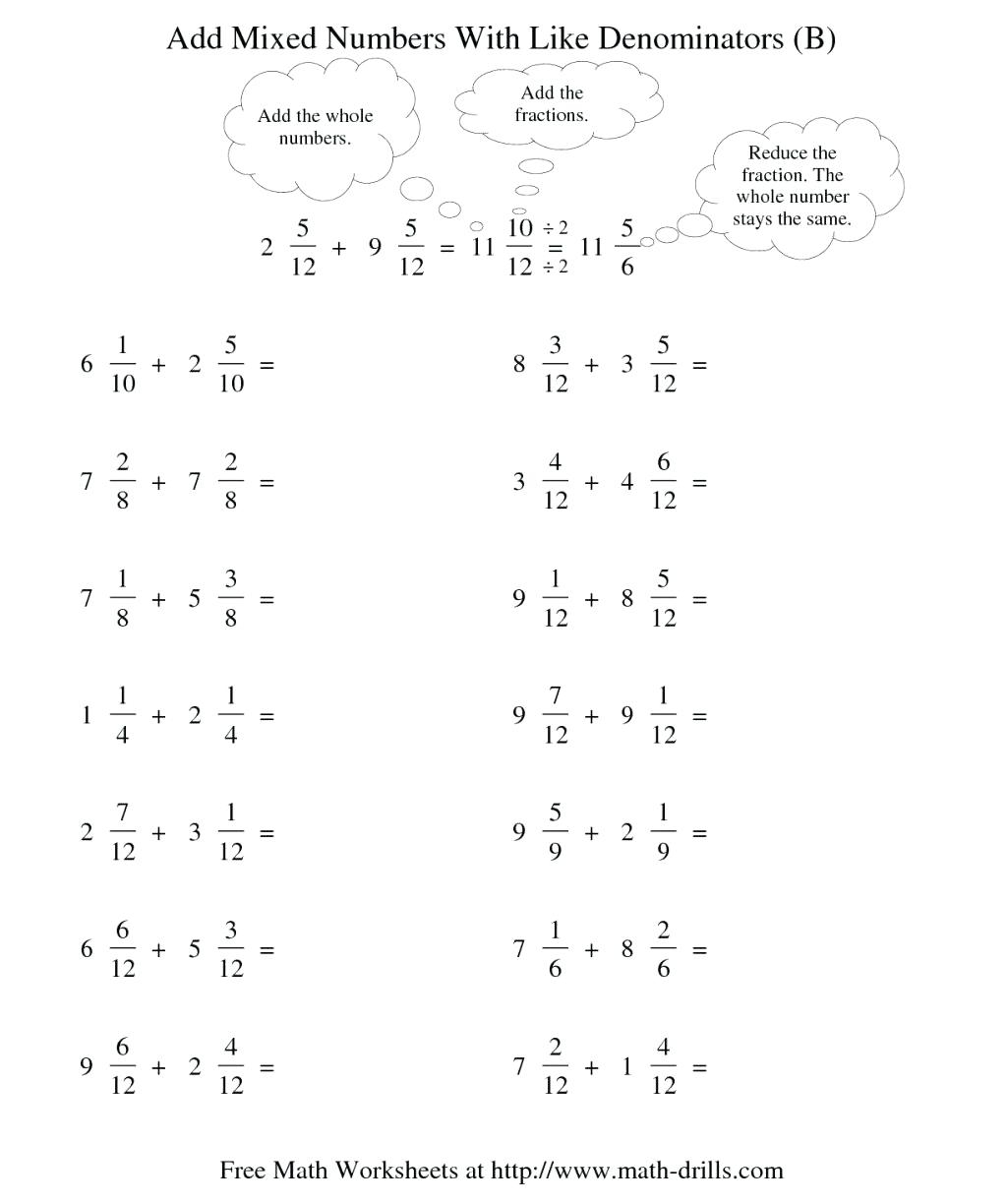 Super Teacher Worksheets Subtracting Fractions With Unlike Denominators