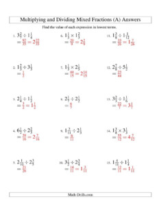 The Multiplying And Dividing Mixed Fractions A Math Worksheet Page 2