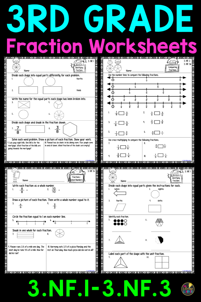 Third Grade Common Core Fractions Worksheets Fraction Worksheets Free 