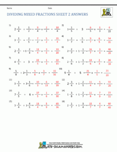 Worksheet Multiplying And Dividing Mixed Numbers Worksheet Grass