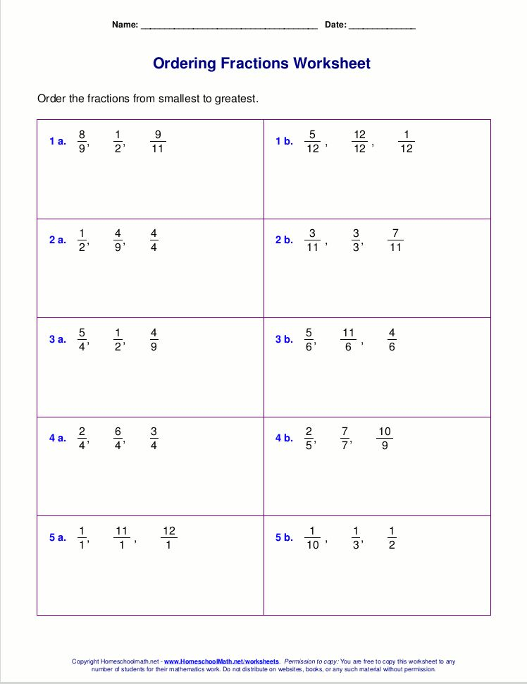 Worksheets Fractions Decimals Greatest To Least In 2020 Fractions 