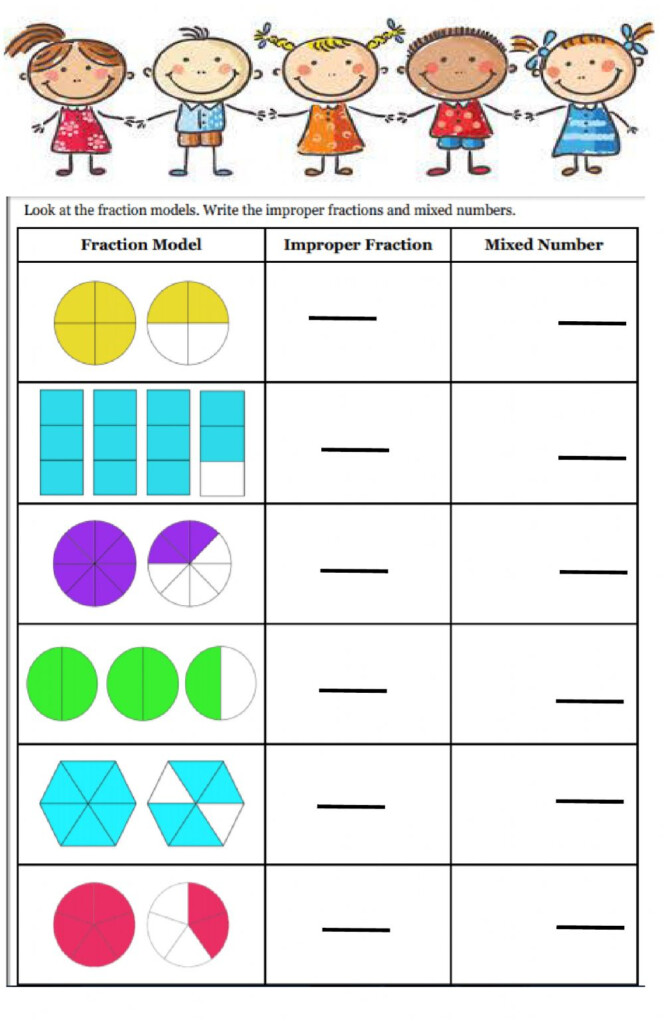 Write Improper Fraction As A Mixed Number Worksheet Worksheets Free 