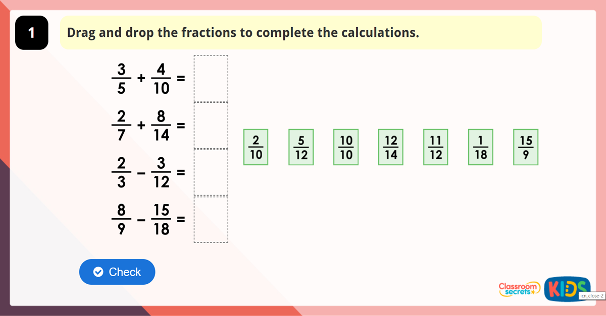 Adding And Subtracting Fractions Worksheet Year 6