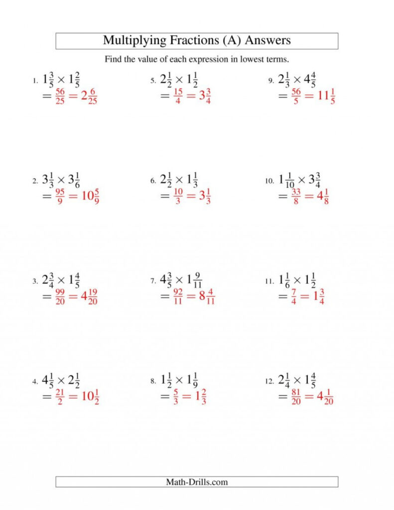 006 Fraction Math Worksheet Multiplying Mixed Fractions Db excel