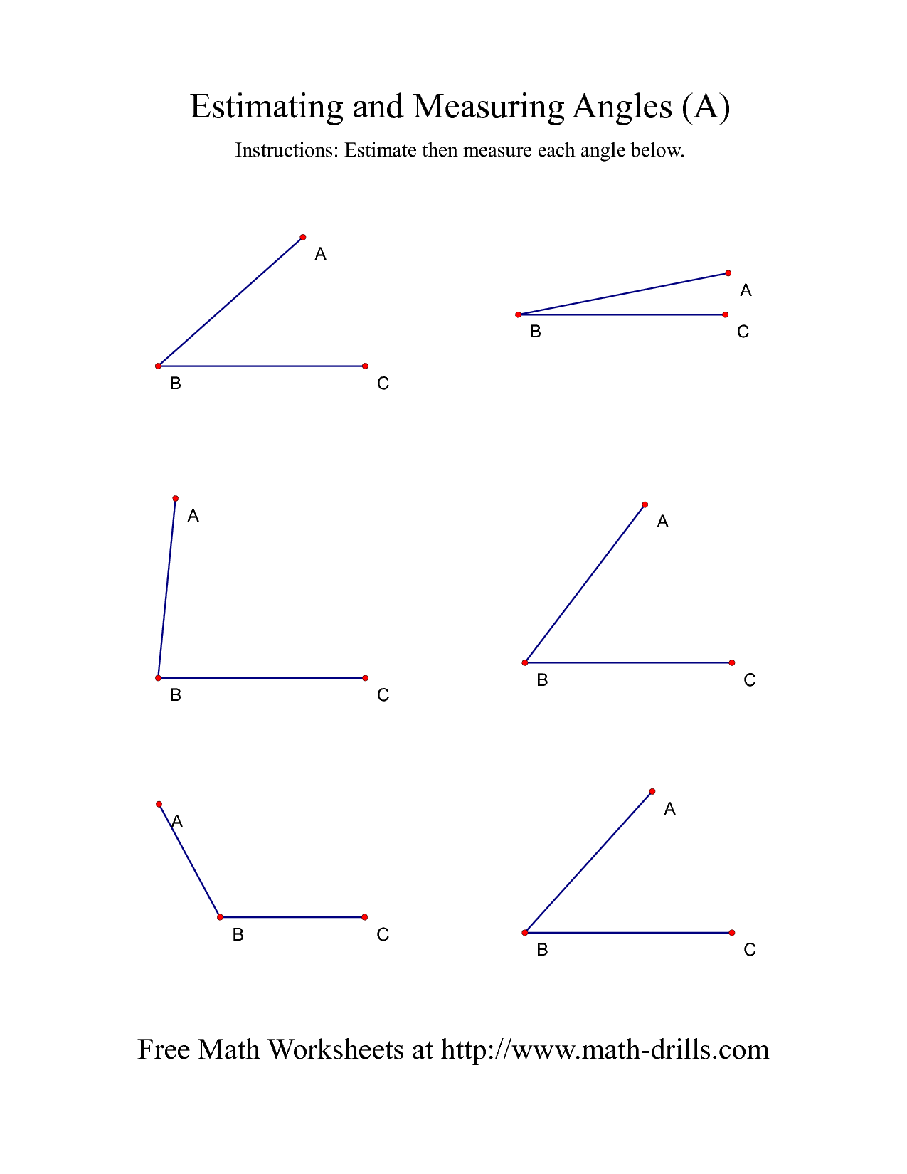 12 Angles With Protractor Worksheet Worksheeto