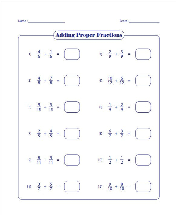 15 Adding And Subtracting Fractions Worksheets Free PDF Documents 