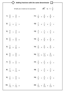 16 Add Fractions Worksheet Worksheeto