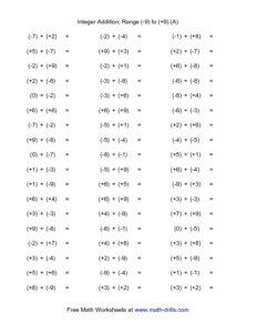 16 Best Images Of Adding Integers Worksheets 7th Grade With Answer Key