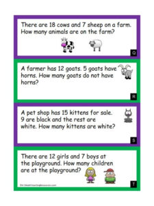 1st Grade Number Math Word Problems Word Problems Subtraction Word