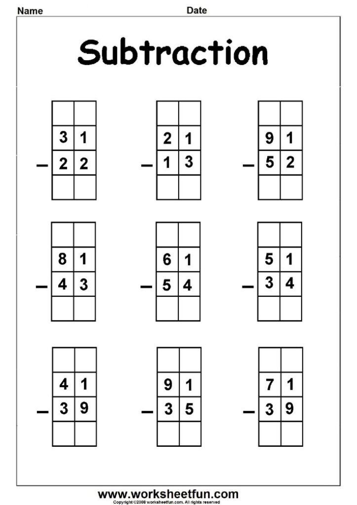 2 Digit Borrow Subtraction Regrouping 5 Worksheets Free Printable 