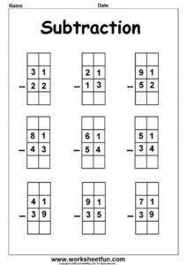 2 Digit Borrow Subtraction Regrouping Beginner Placing Fractions On A