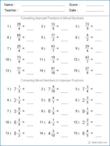 25 Mixed To Improper Fractions Worksheet Check More At Http