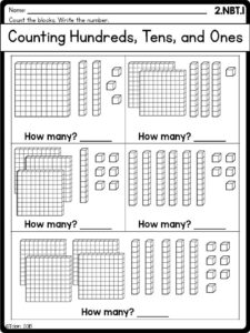 2nd Grade Math Worksheets NBT Place Value Digital Printables With