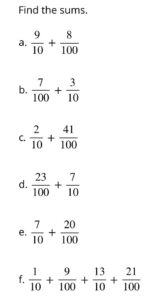 4th Grade Fraction Task Adding Tenths And Hundredths 4 NF 4th Grade