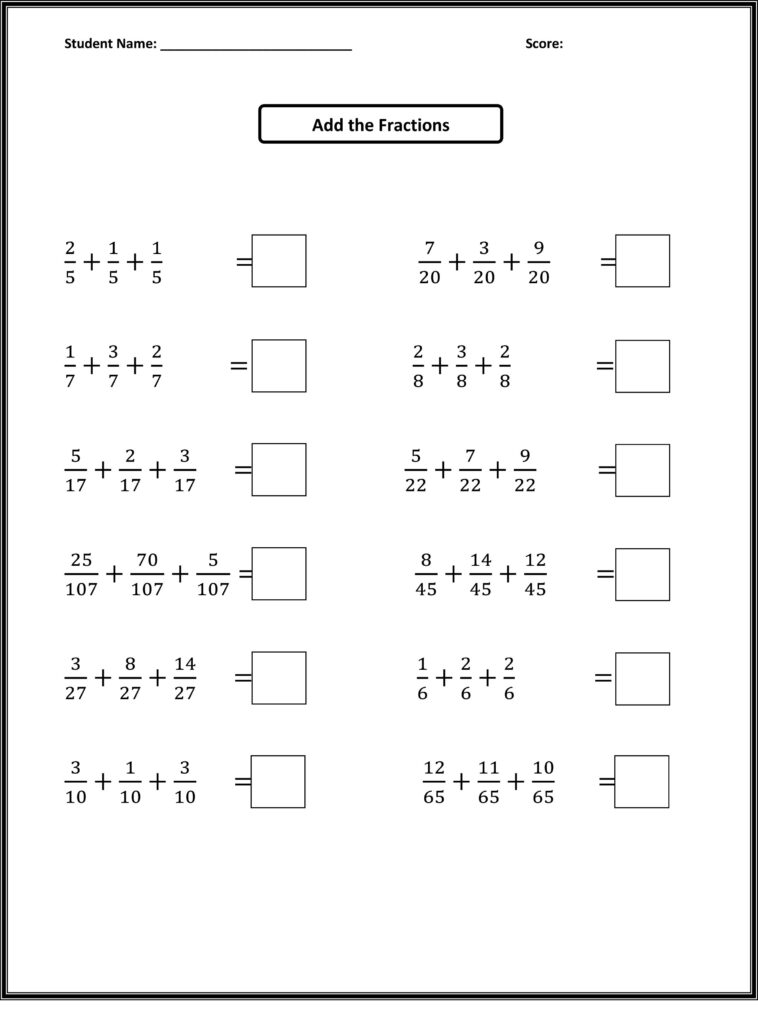 4th Grade Math Worksheets Best Coloring Pages For Kids