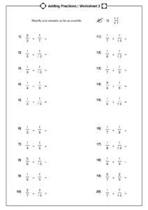 4th Grade Math Worksheets With Images Fractions Worksheets