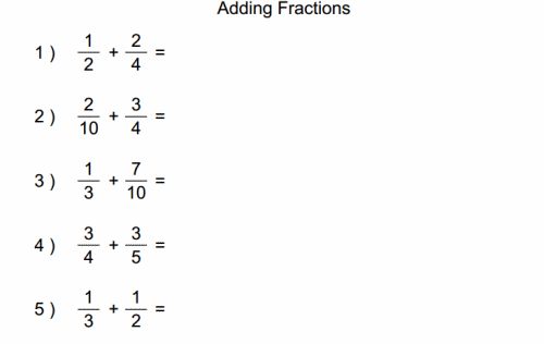 Adding Fractions With Like And Unlike Denominators Worksheets