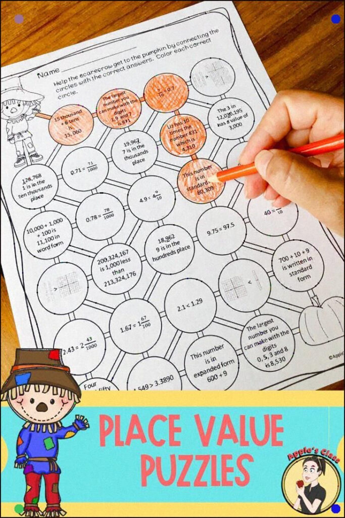 5Th Grade Place Value Puzzles This Is A Printable Worksheets Set For 