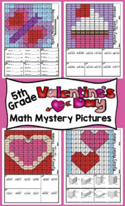 5th Grade Valentine s Day Math Activities Color By Number Math Mystery