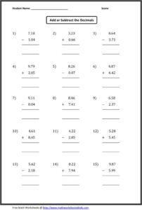 6th Grade Math Facts And Printable Worksheets 2018