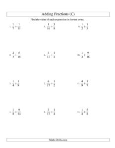 7th Grade Adding And Subtracting Fractions Worksheets With Answers