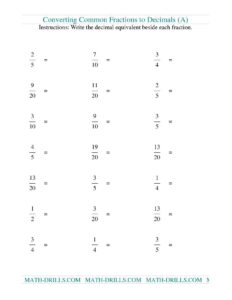 7th Grade Grade 7 Fractions To Decimals Worksheet Thekidsworksheet