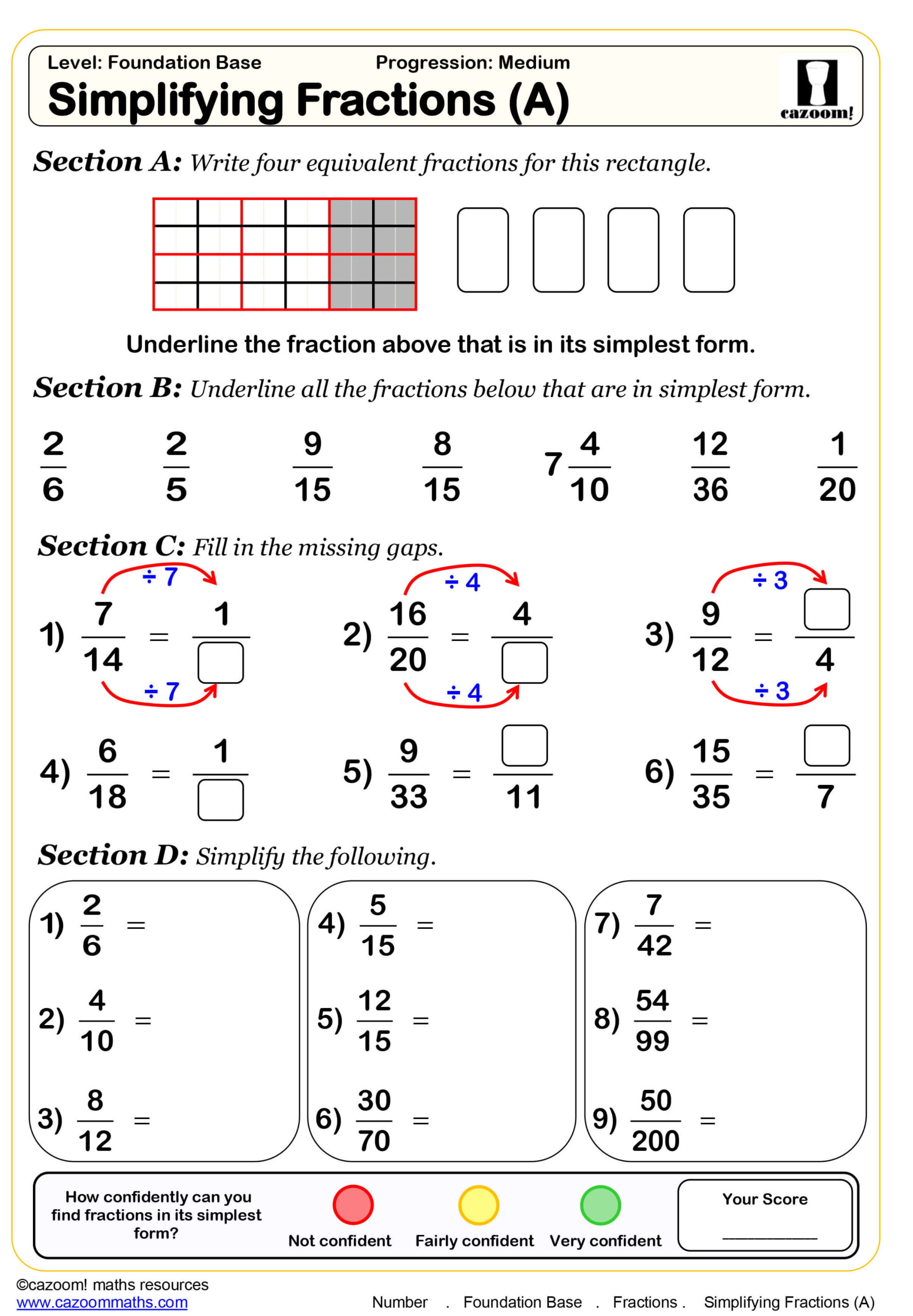 Complex Fractions 7th Grade Worksheet