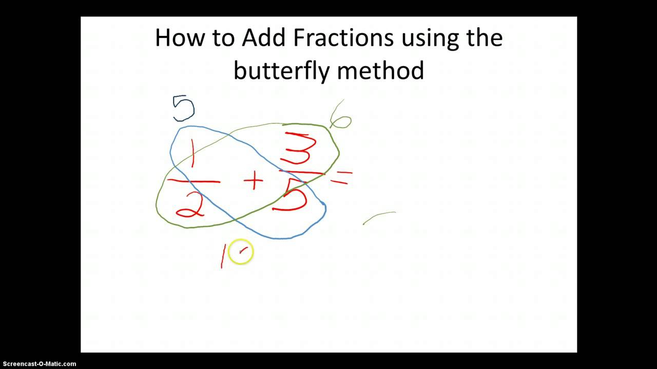 Add Fractions Wtih Butterfly Method YouTube