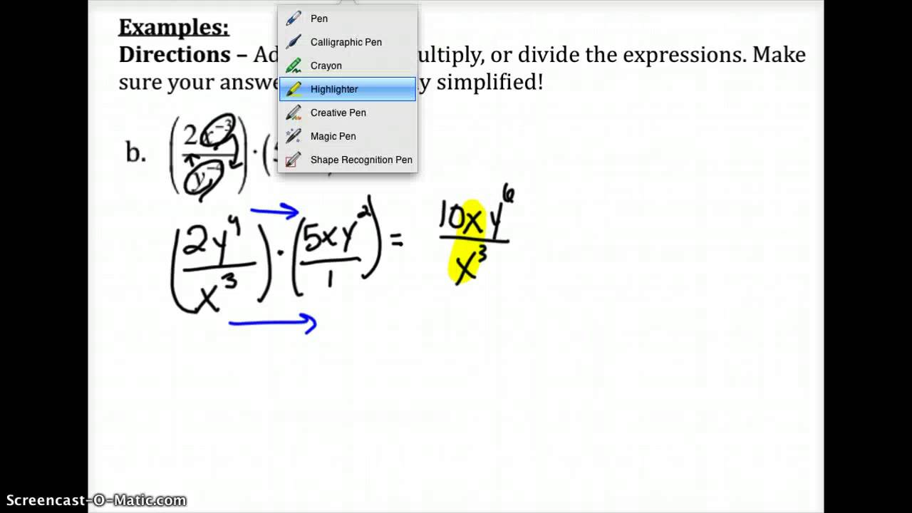 Add Subtract Multiply Divide Fractions Worksheet