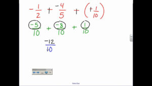 Adding And Subtracting Fractions Mixed Numbers wmv YouTube