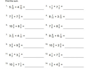 Adding And Subtracting Mixed Fractions With Like Denominators