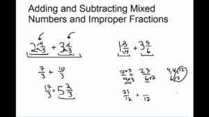 Adding And Subtracting Mixed Numbers And Improper Fractions YouTube