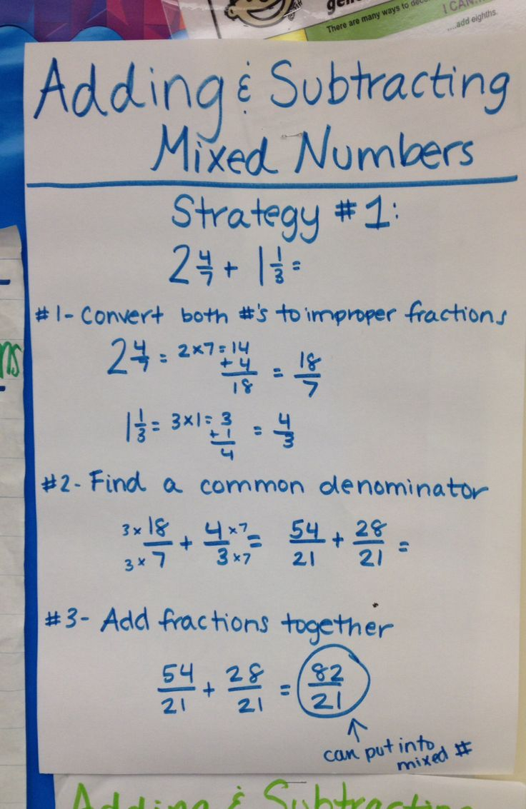 Add And Subtract Mixed Fractions With Like Denominators Worksheets