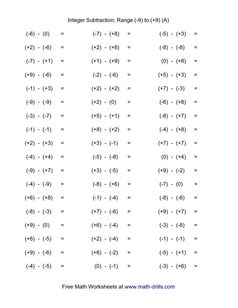 Adding And Subtracting Negative Numbers Worksheets Tes Kidsworksheetfun