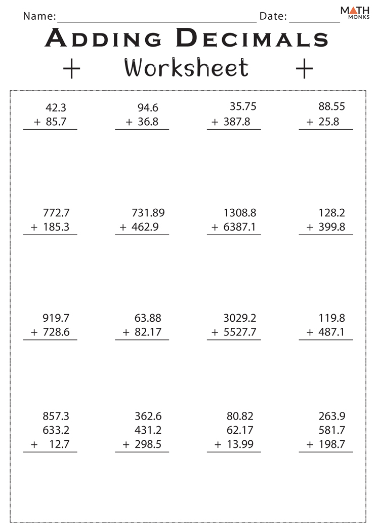 Adding Fractions Worksheets Grade 6