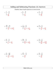 Adding Fractions With Unlike Denominators Worksheets Pdf Db excel