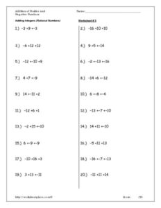 Adding integers rational numbers worksheet 3 worksheet jpg 464 600