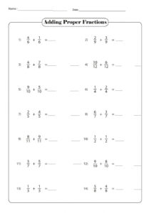 Adding Like Fractions Interactive Worksheet