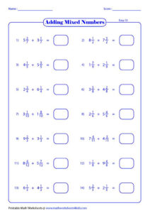 Adding Mixed Numbers Hoeden Homeschool Support