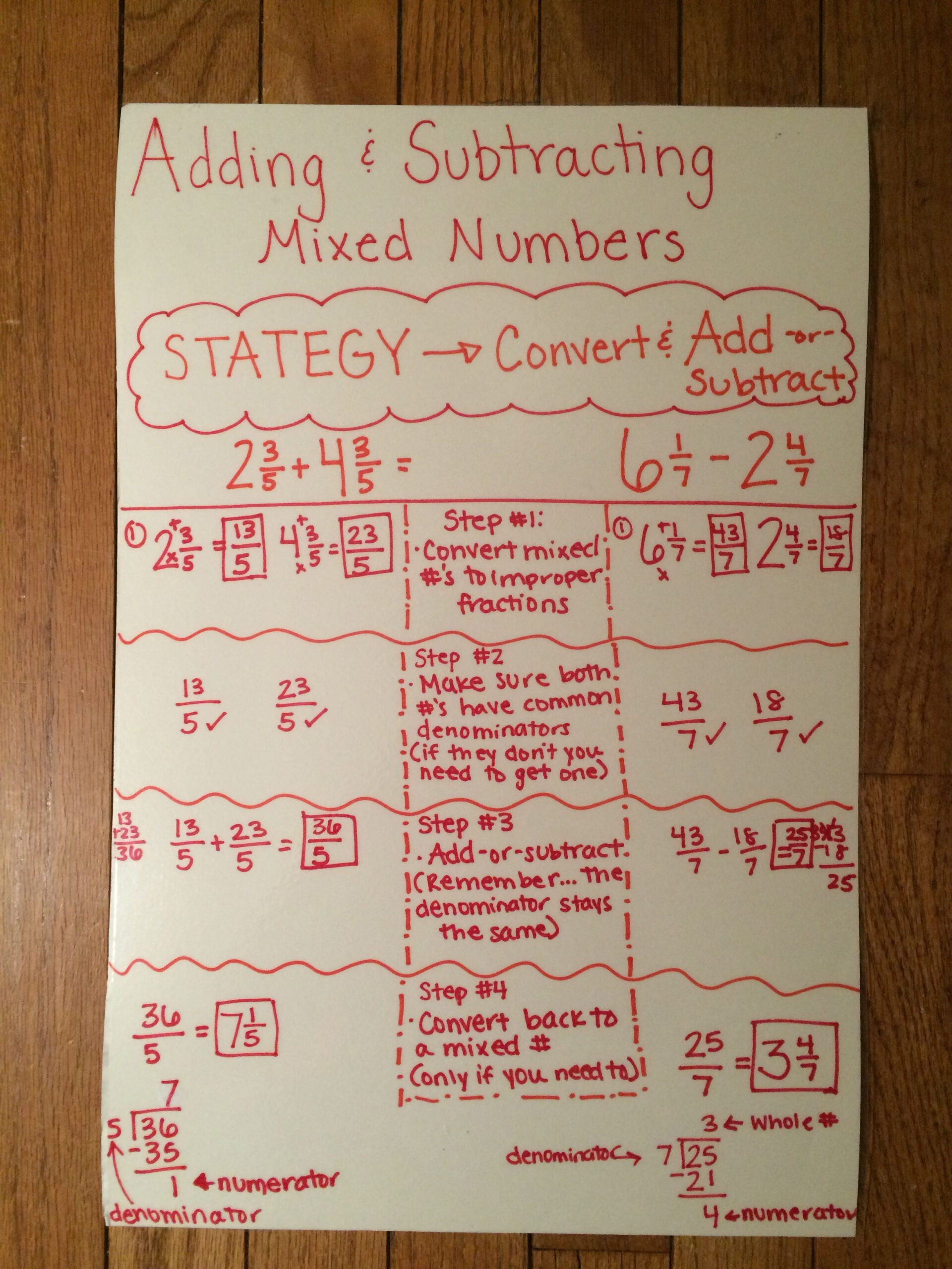 Adding And Subtracting Mixed Number Fractions Worksheets