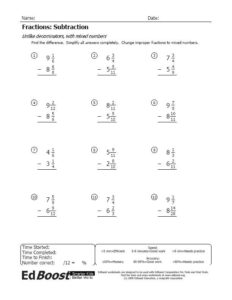 Addition Of Mixed Numbers With The Same Denominator And Carry