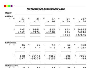 Addition Subtraction Multiplication Worksheets Worksheet Hero