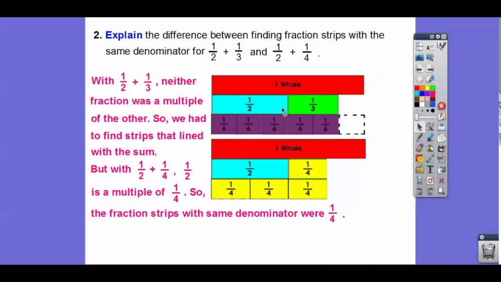 Addition With Unlike Denominators Lesson 6 1 YouTube