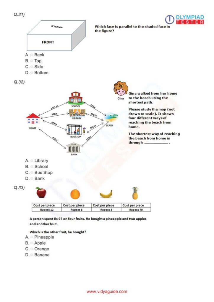 Class 3 IMO PDF Worksheet 03 Math Olympiad Math Olympiad Questions 