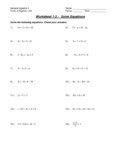 ClassifiedBest Of Solving Multi Step Equations Worksheet Answers