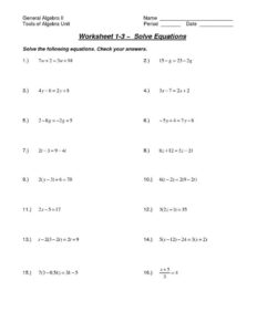 ClassifiedBest Of Solving Multi Step Equations Worksheet Answers