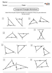 Congruent Triangles Worksheets Math Monks