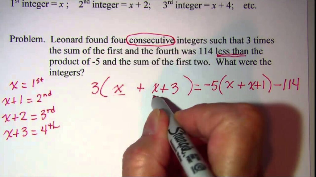 Consecutive Integer Word Problems 2 YouTube