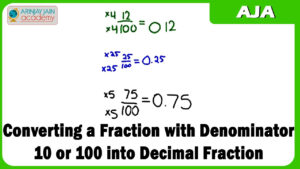 Converting A Fraction With Denominator 10 Or 100 Into Decimal Fraction